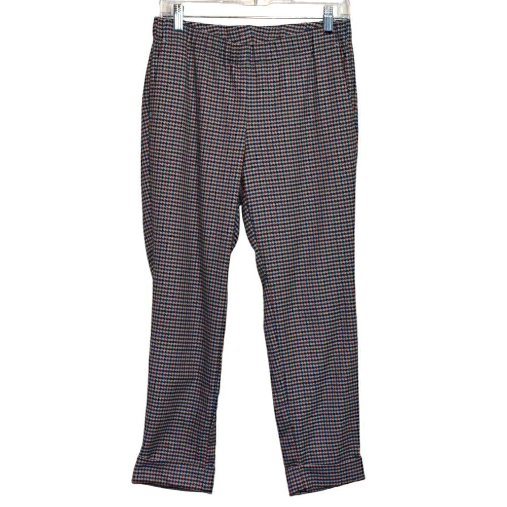J. Jill Houndstooth Pull On Cuffed Hem Pants Size 8